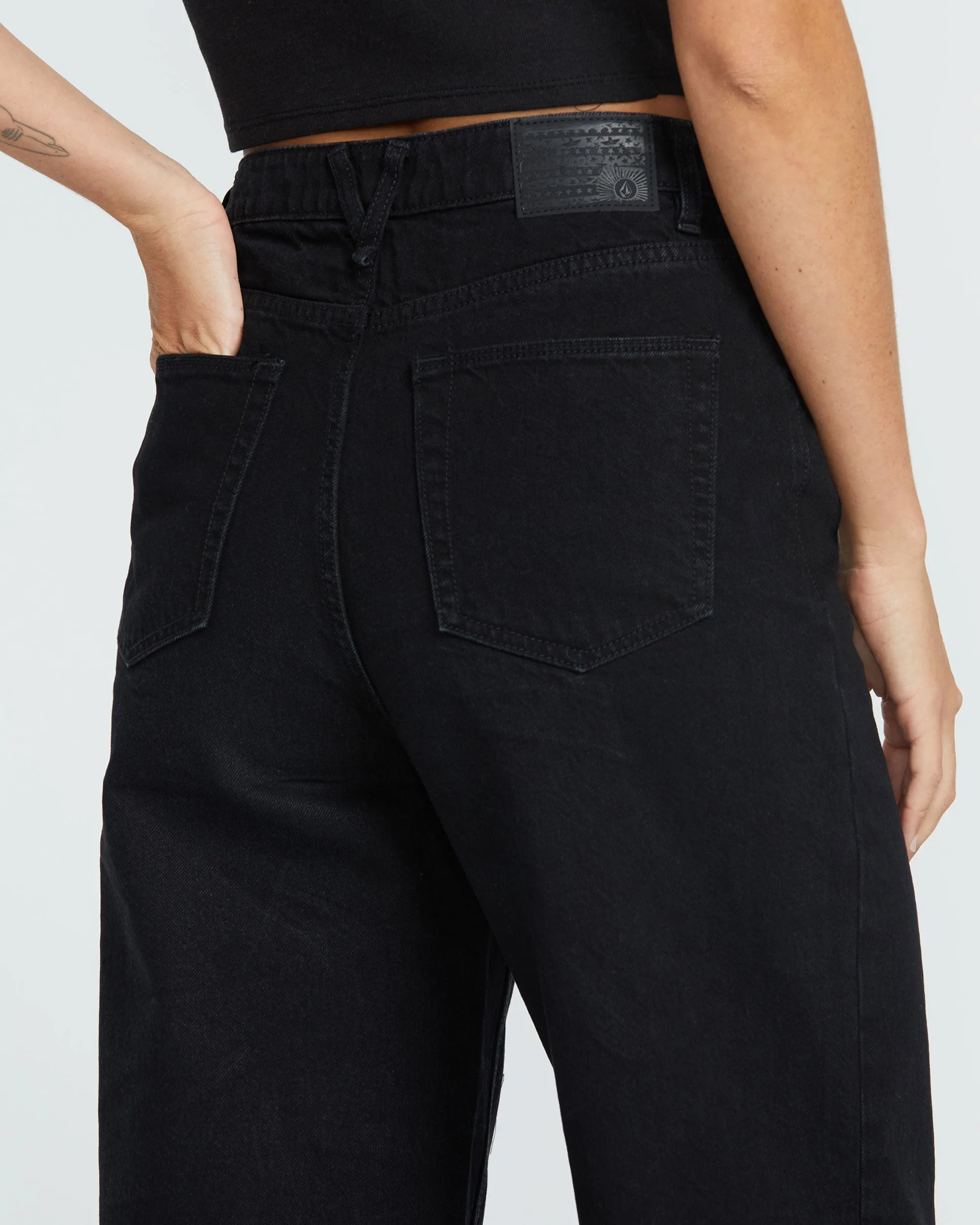 Stoned Boyfriend High Rise Jeans- Black