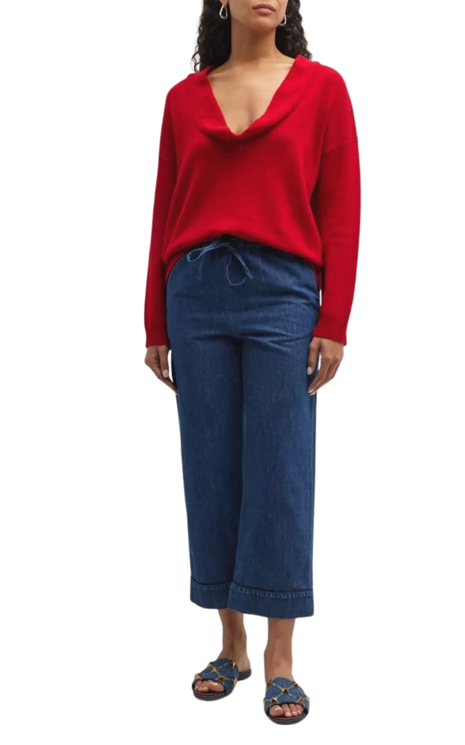 Straight Hem Long-Sleeved Cashmere Jumper