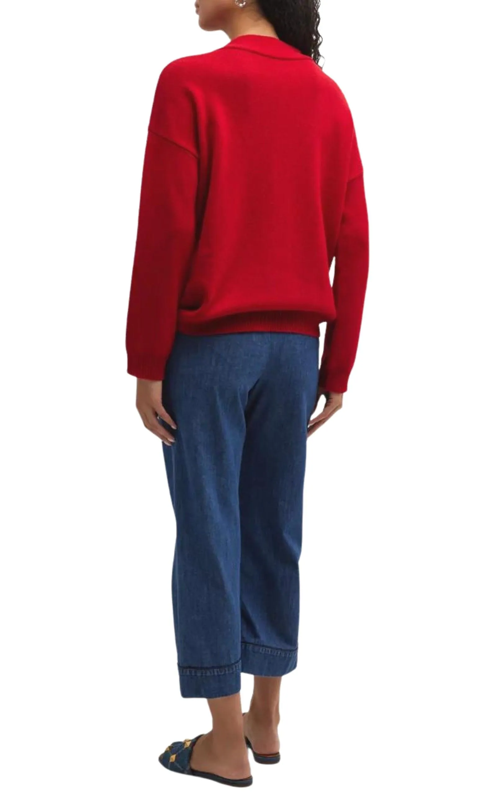 Straight Hem Long-Sleeved Cashmere Jumper