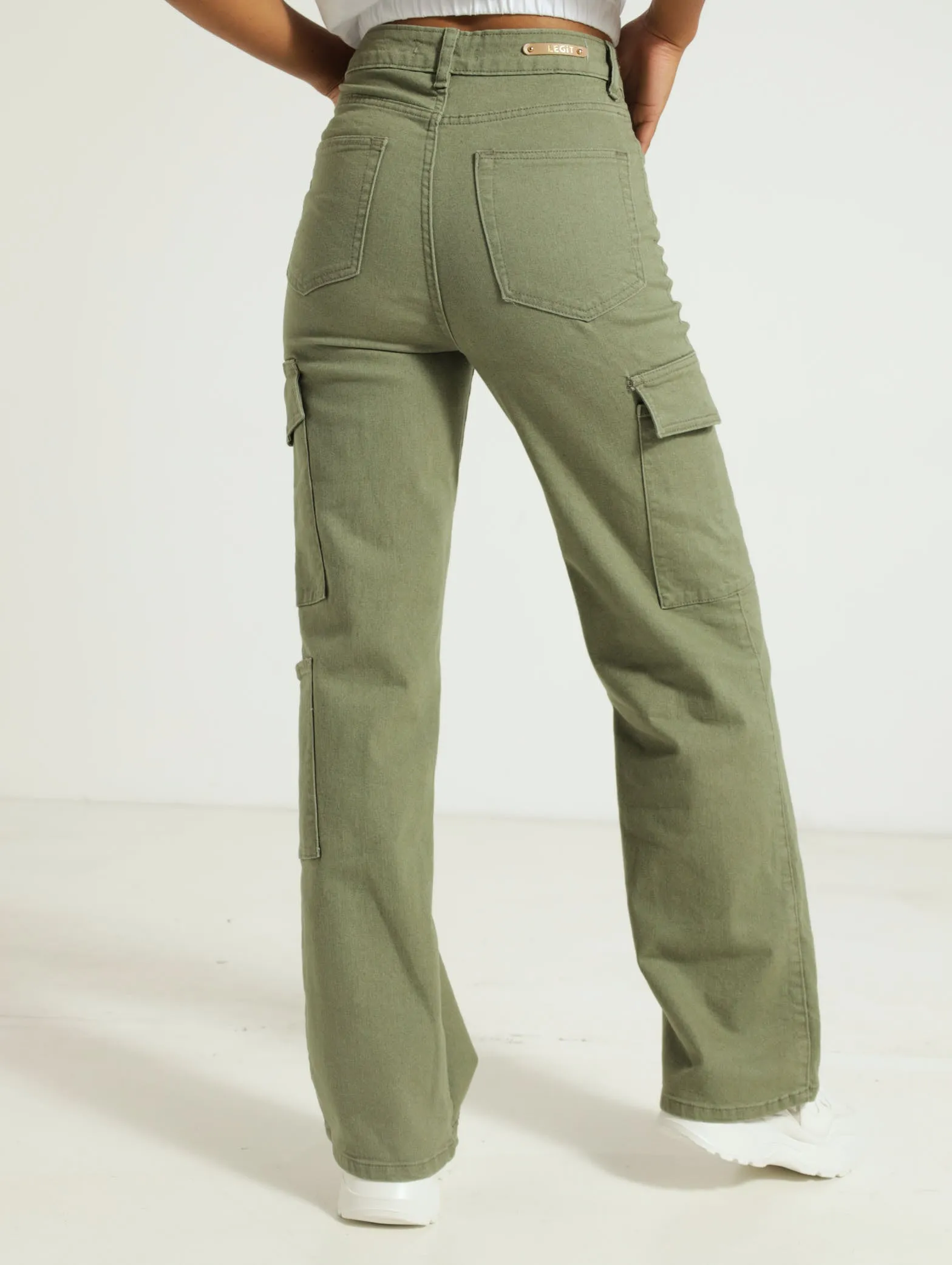 Stretch Twill 90's Cargo Jeans - Sage