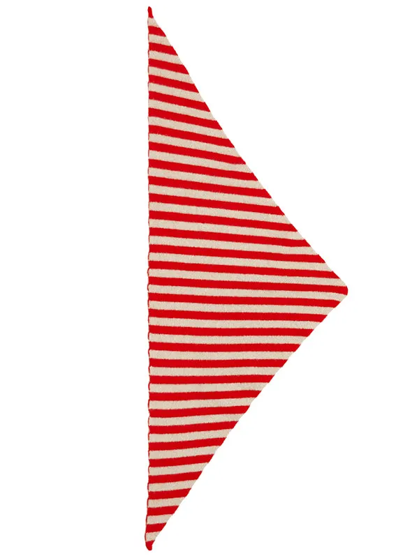 Striped Triangle Neckerchief Black & oatmeal