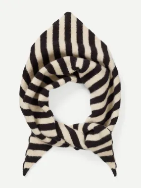 STRIPED TRIANGLE NECKERCHIEF BLACK & OATMEAL