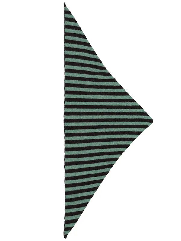 Striped Triangle Neckerchief Black & oatmeal