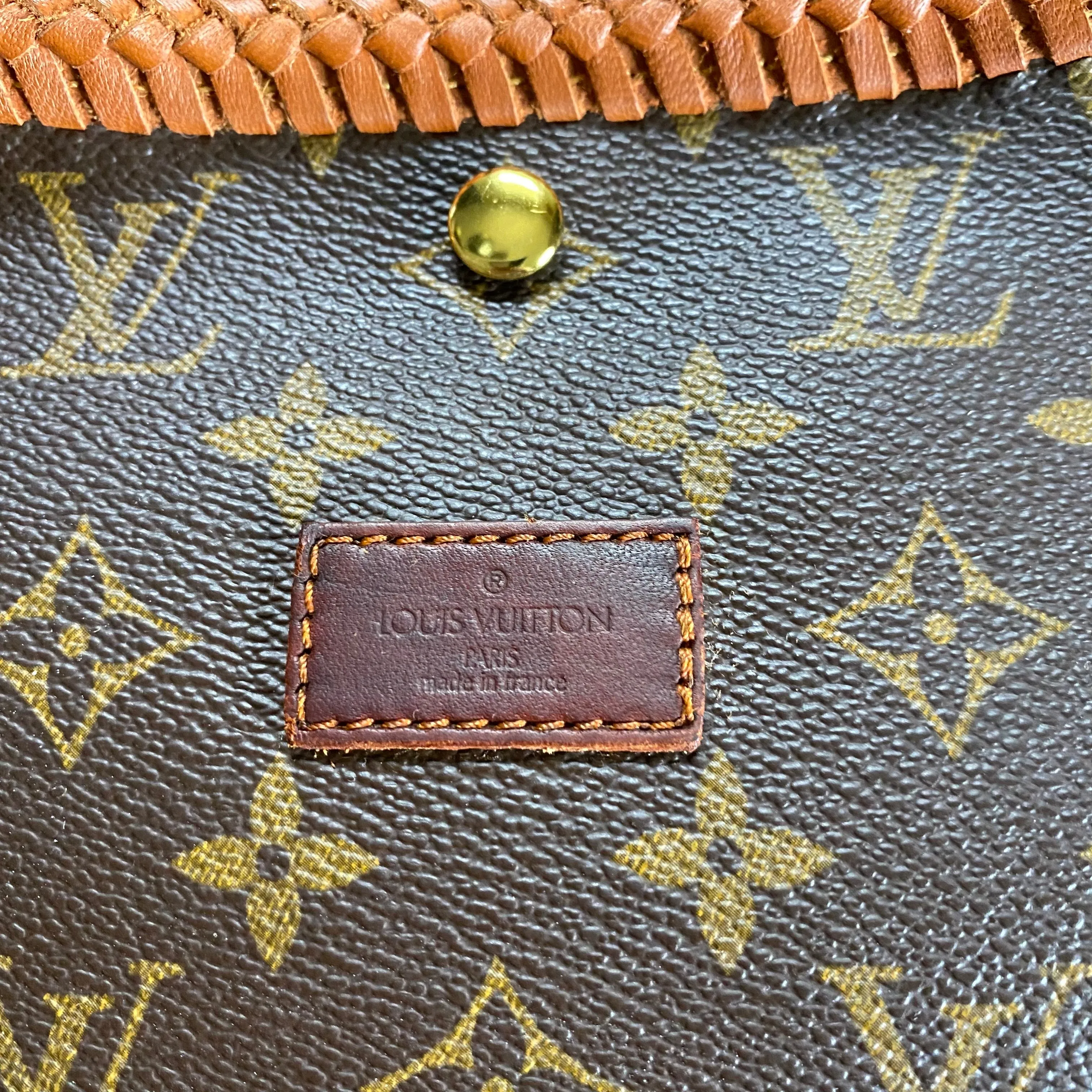 The Grosbeak - Vintage Monogram Crossbody in Tan