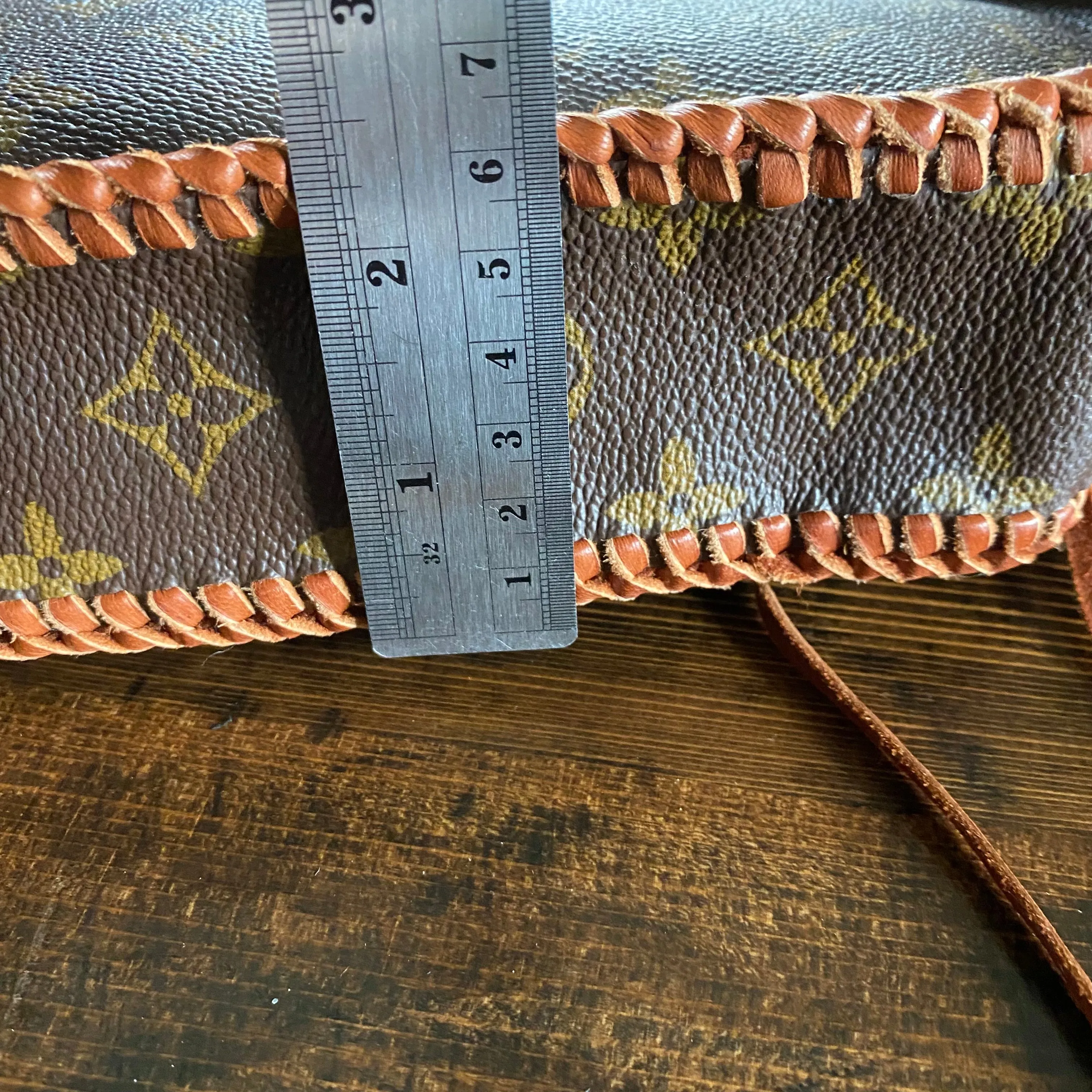 The Grosbeak - Vintage Monogram Crossbody in Tan