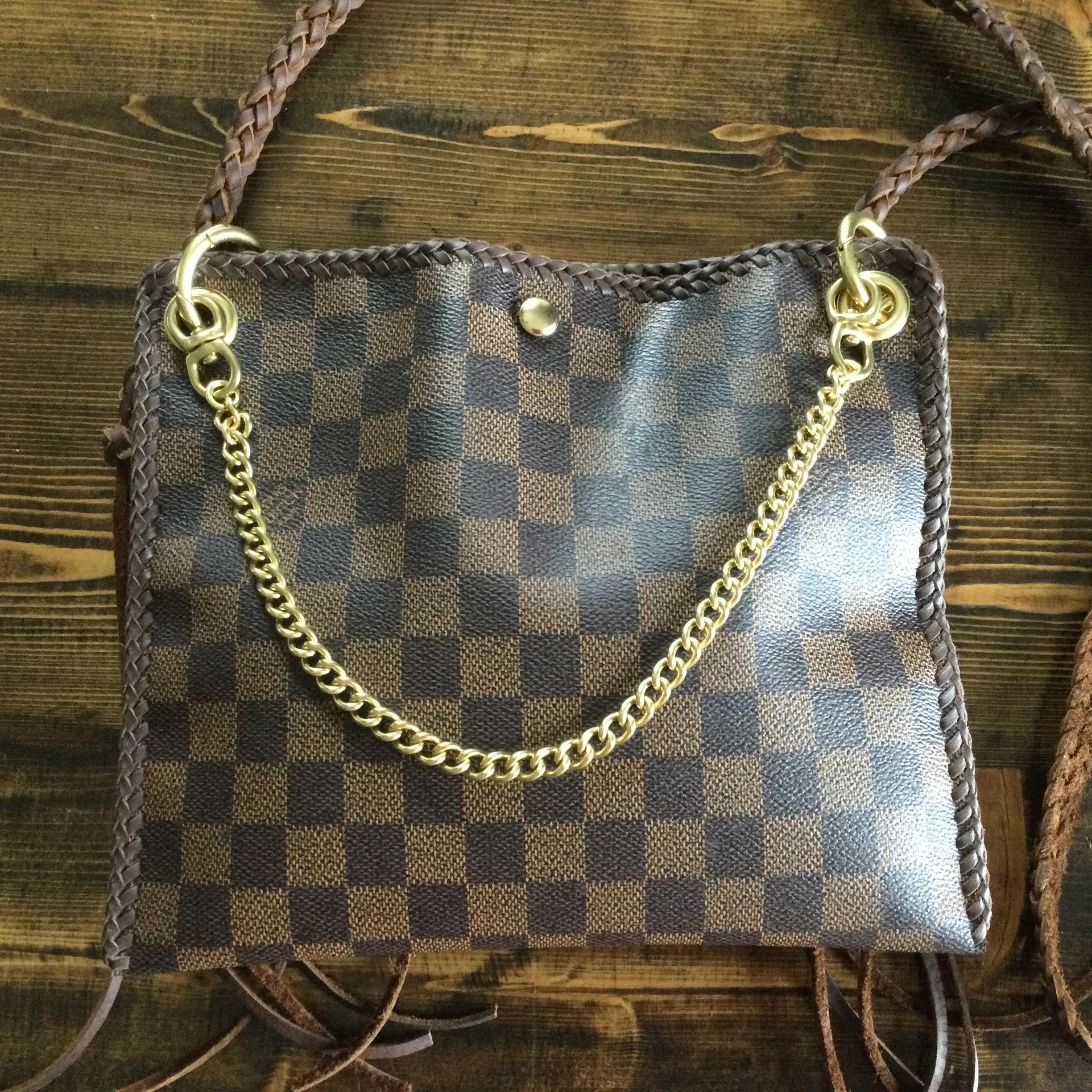 The Nuthatch - Vintage Damier Crossbody (Gold Hardware)