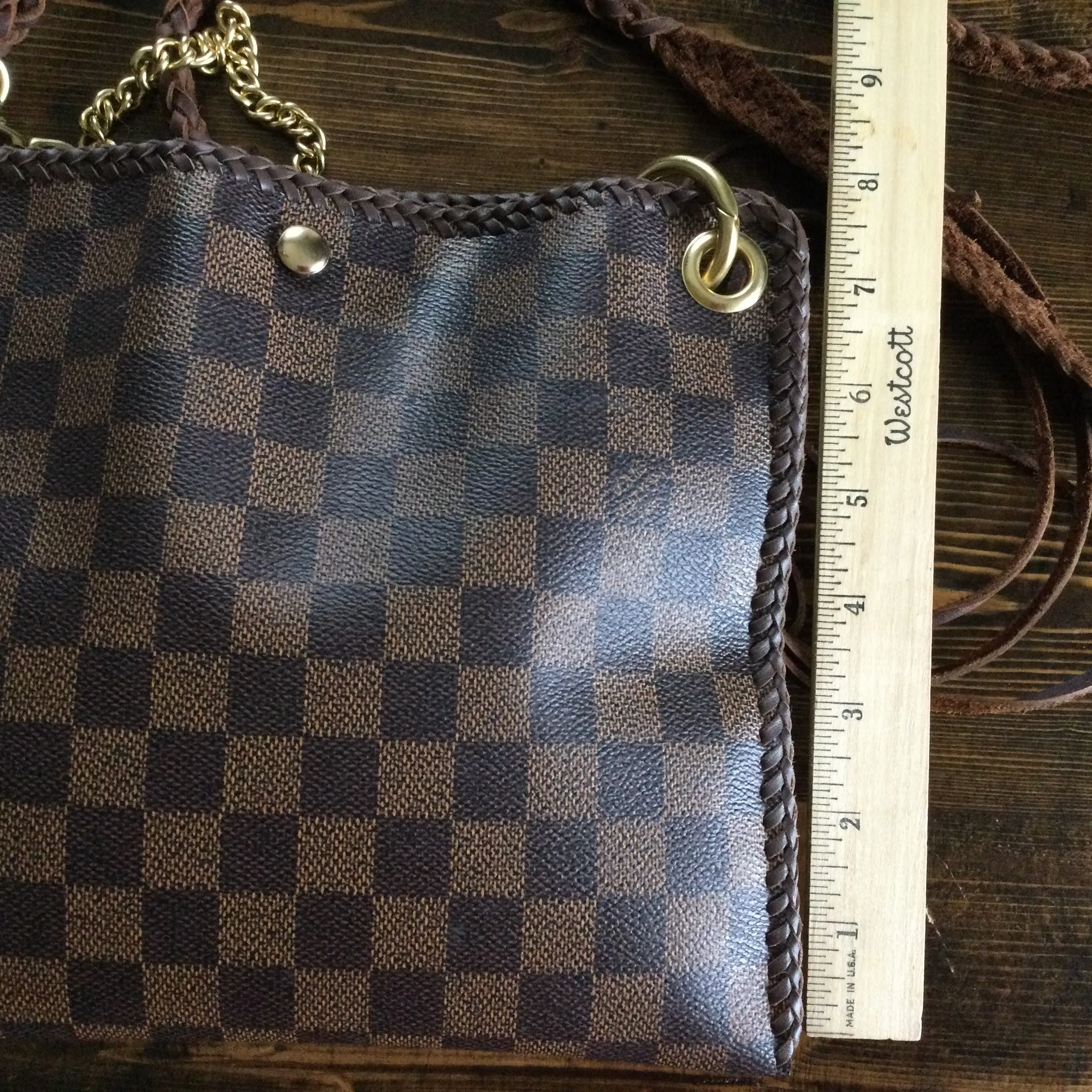 The Nuthatch - Vintage Damier Crossbody (Gold Hardware)