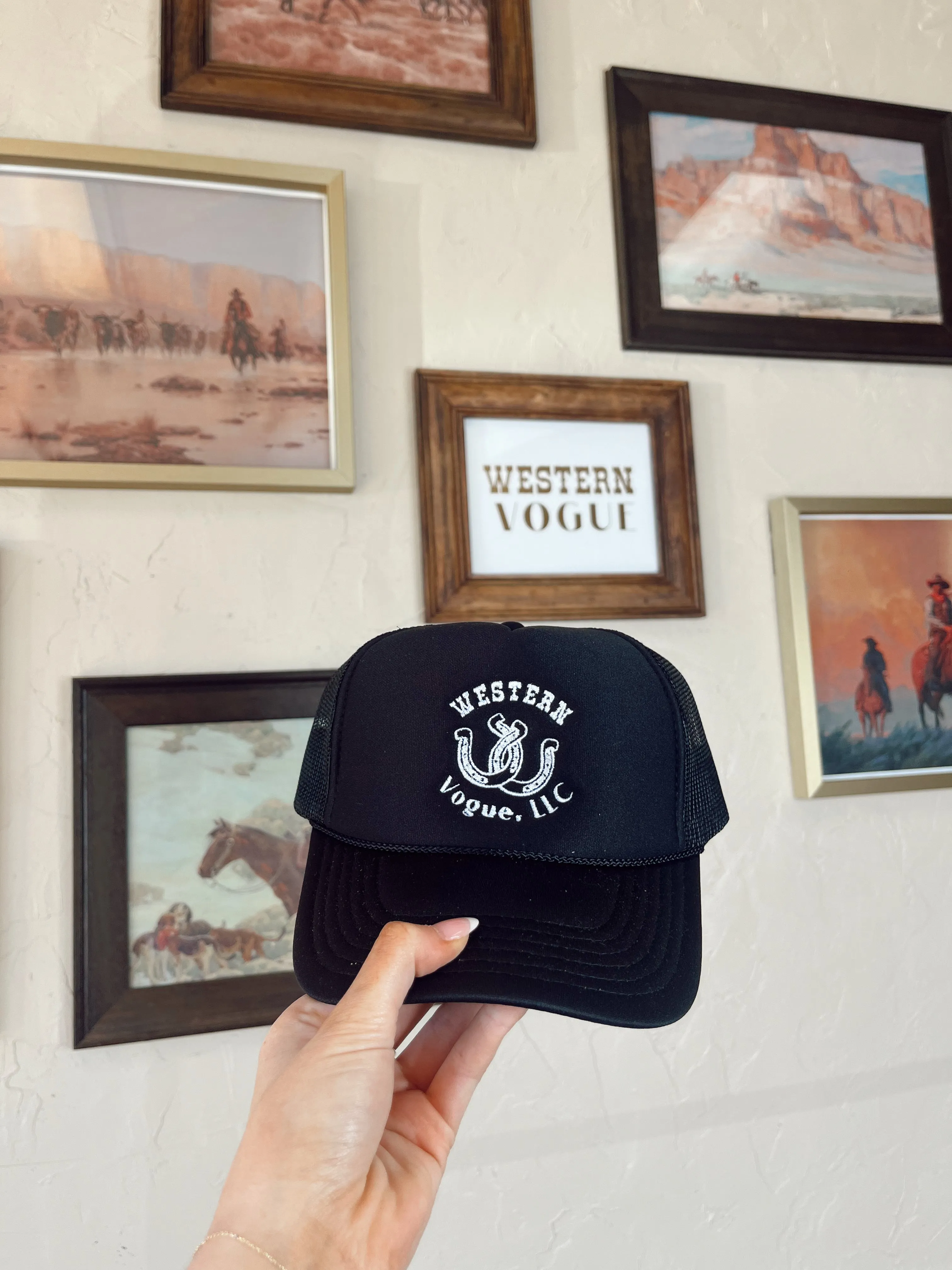 The Western Vogue Lucky Trucker Hat in Black