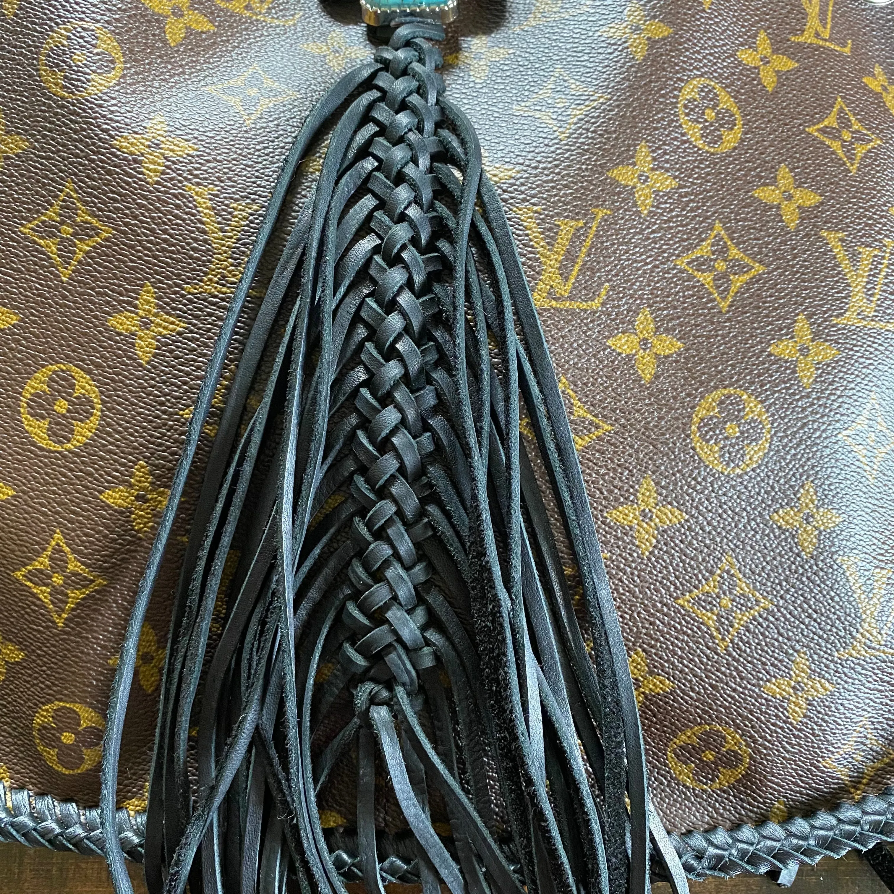 The XL Peacock - Black Monogram Hobo Crossbody - Silver Hardware