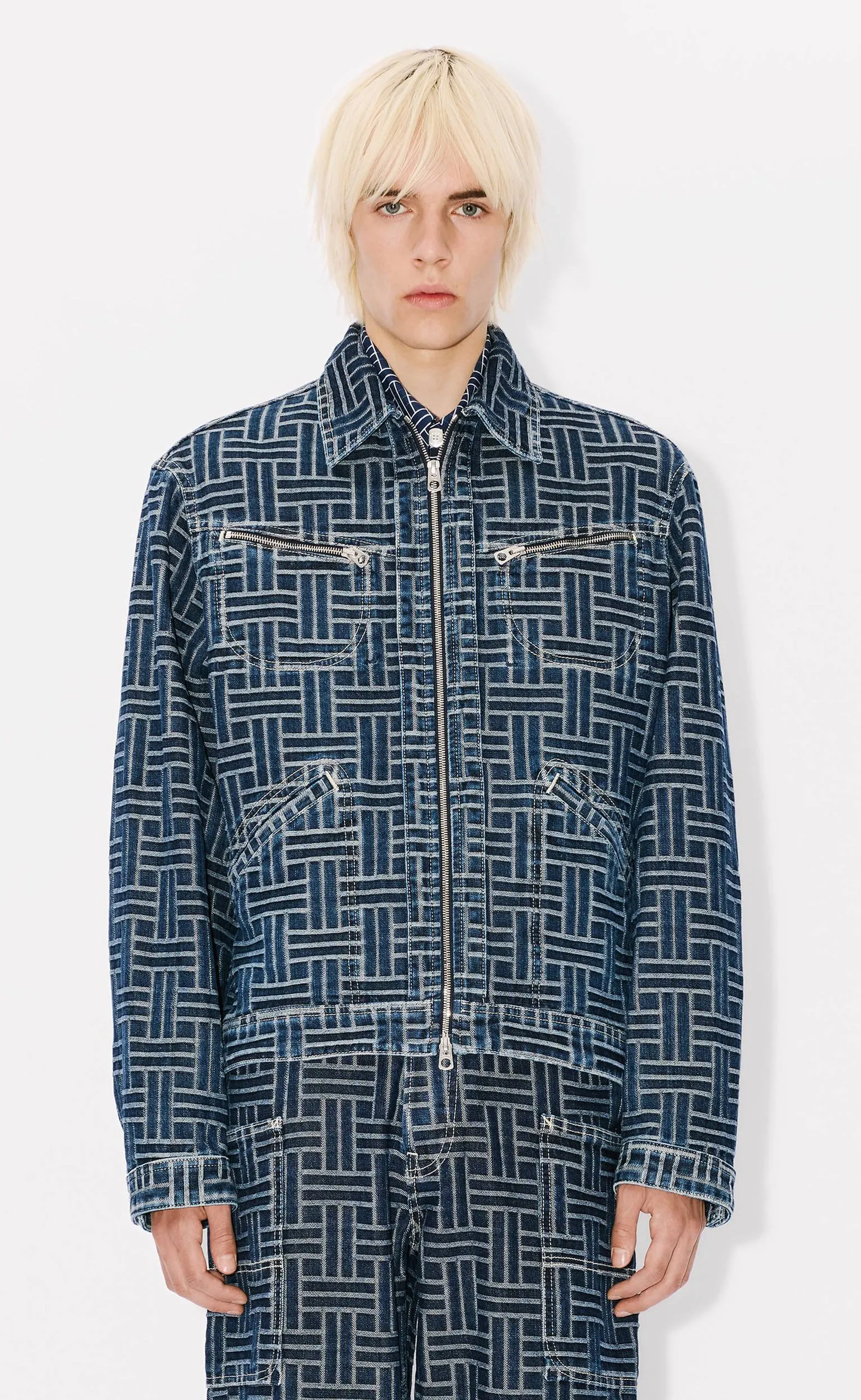 TRUCKER DENIM  WEAVE BLUE DENIM JACKET