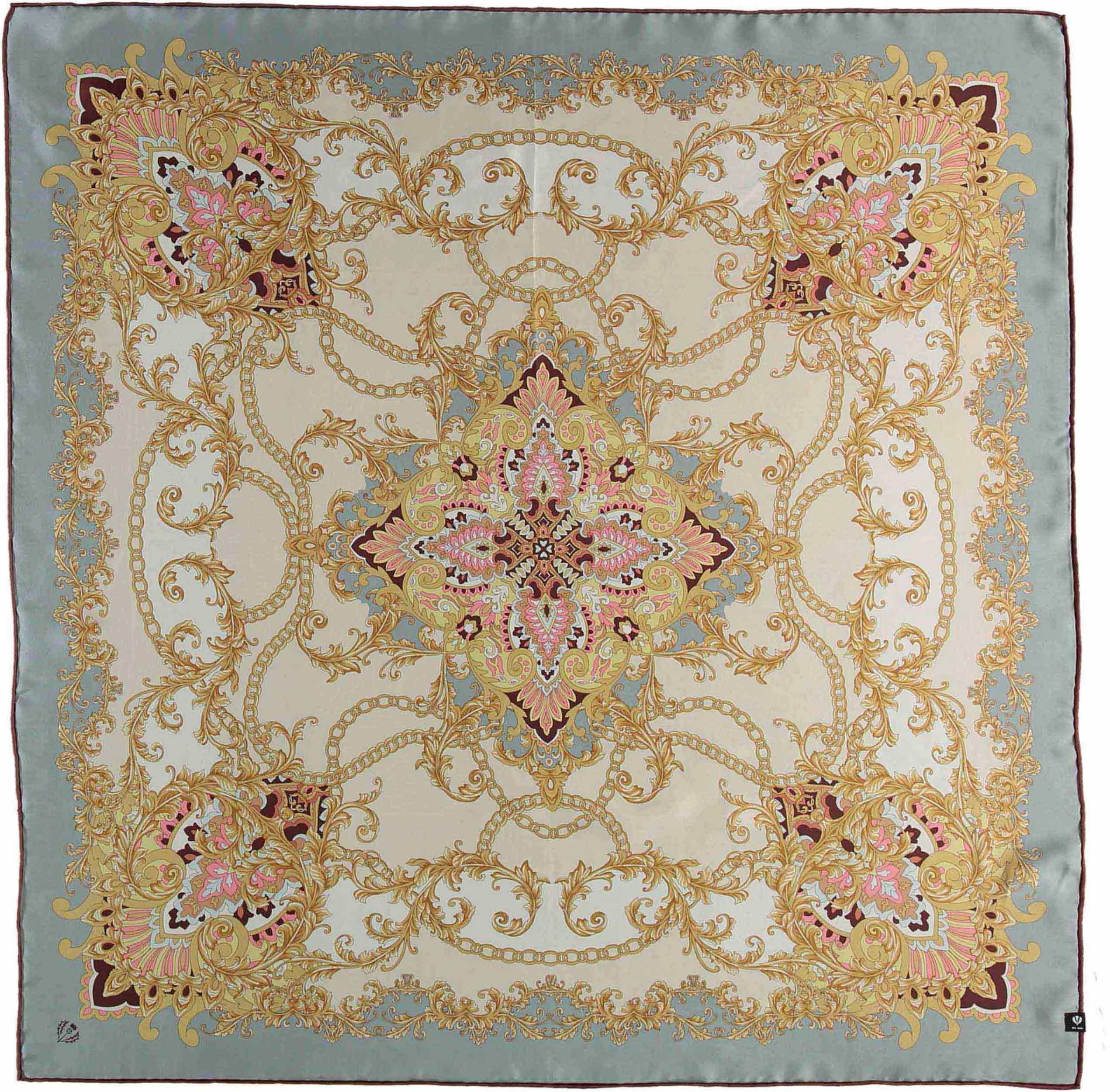 Versailles Ornamental Silk Oversized Square Scarf