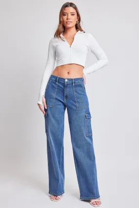 Women´s Elastic Waist Straight Leg Cargo Jean