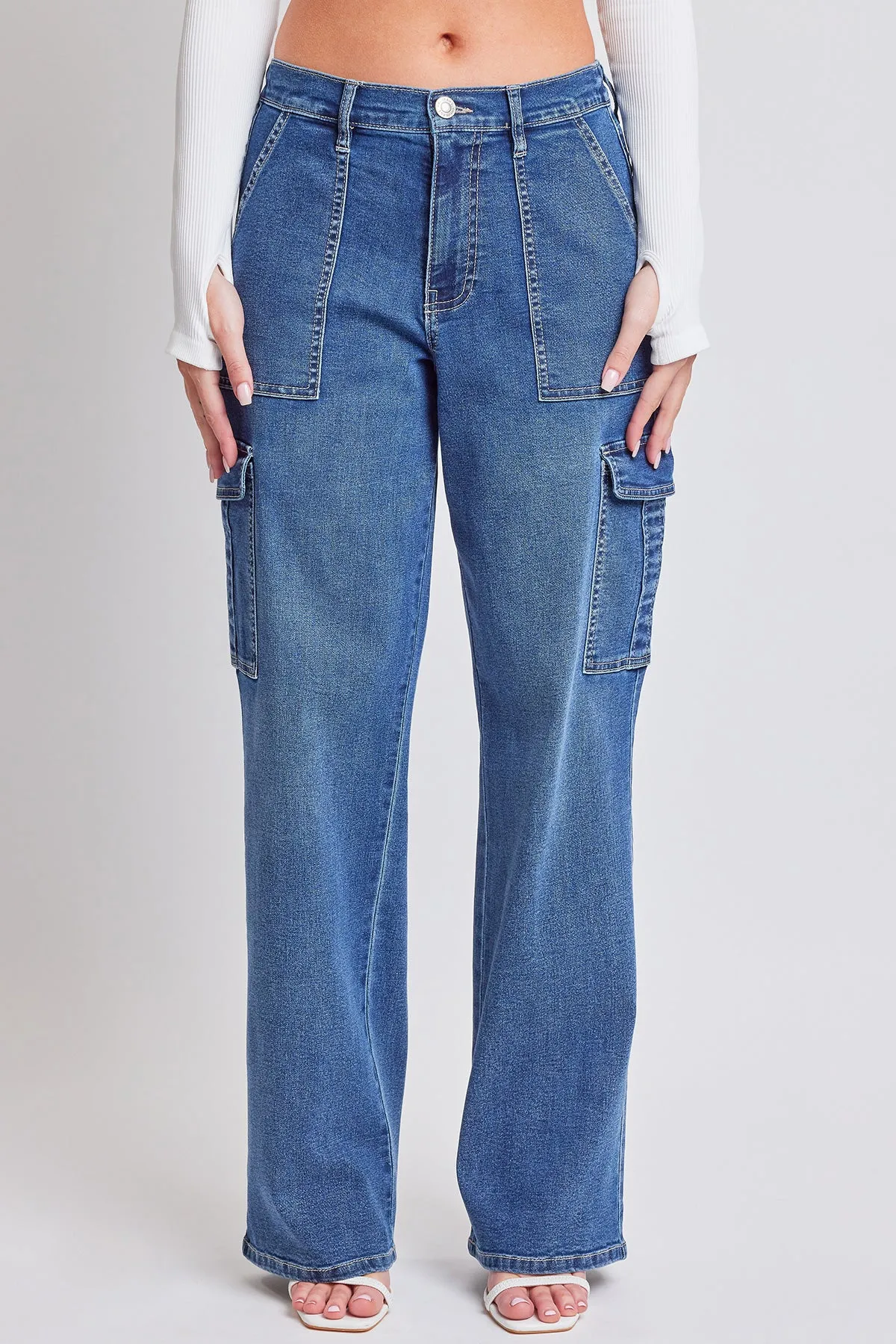 Women´s Elastic Waist Straight Leg Cargo Jean