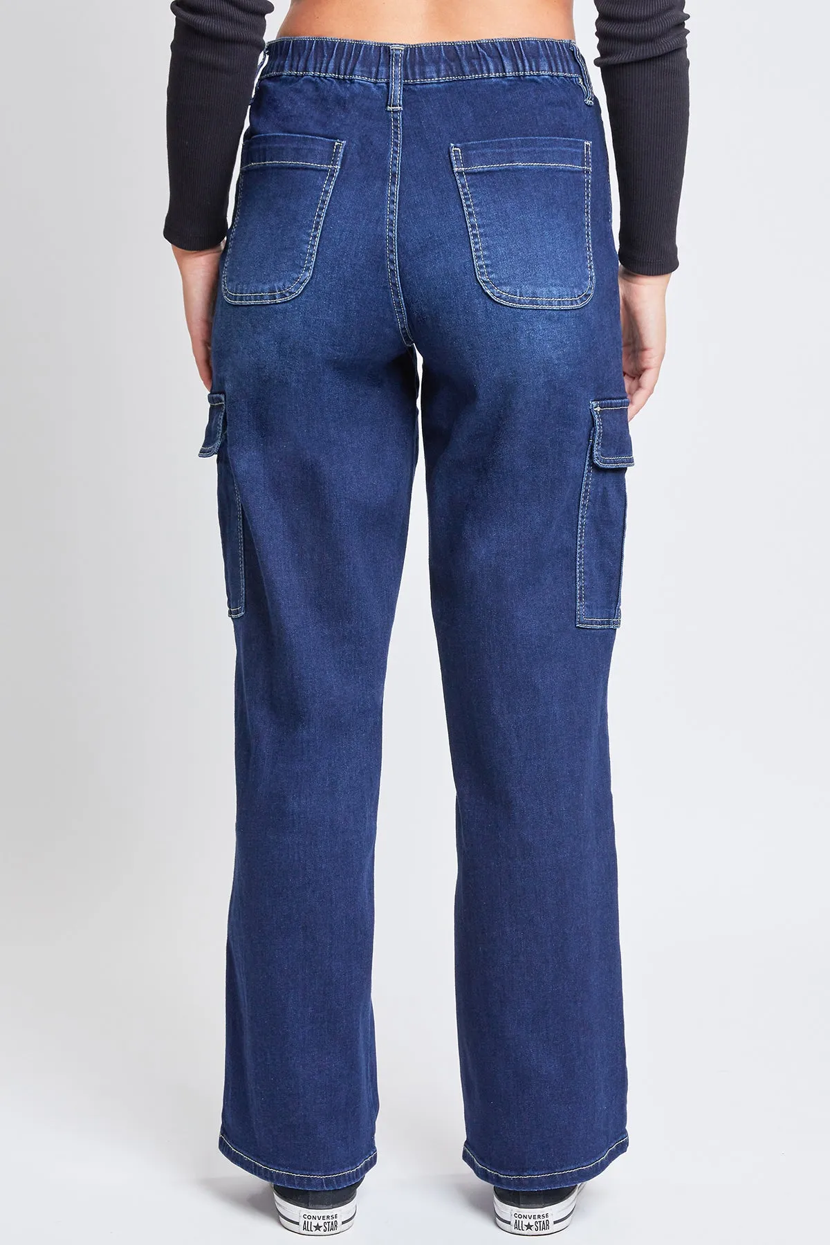 Women´s Elastic Waist Straight Leg Cargo Jean